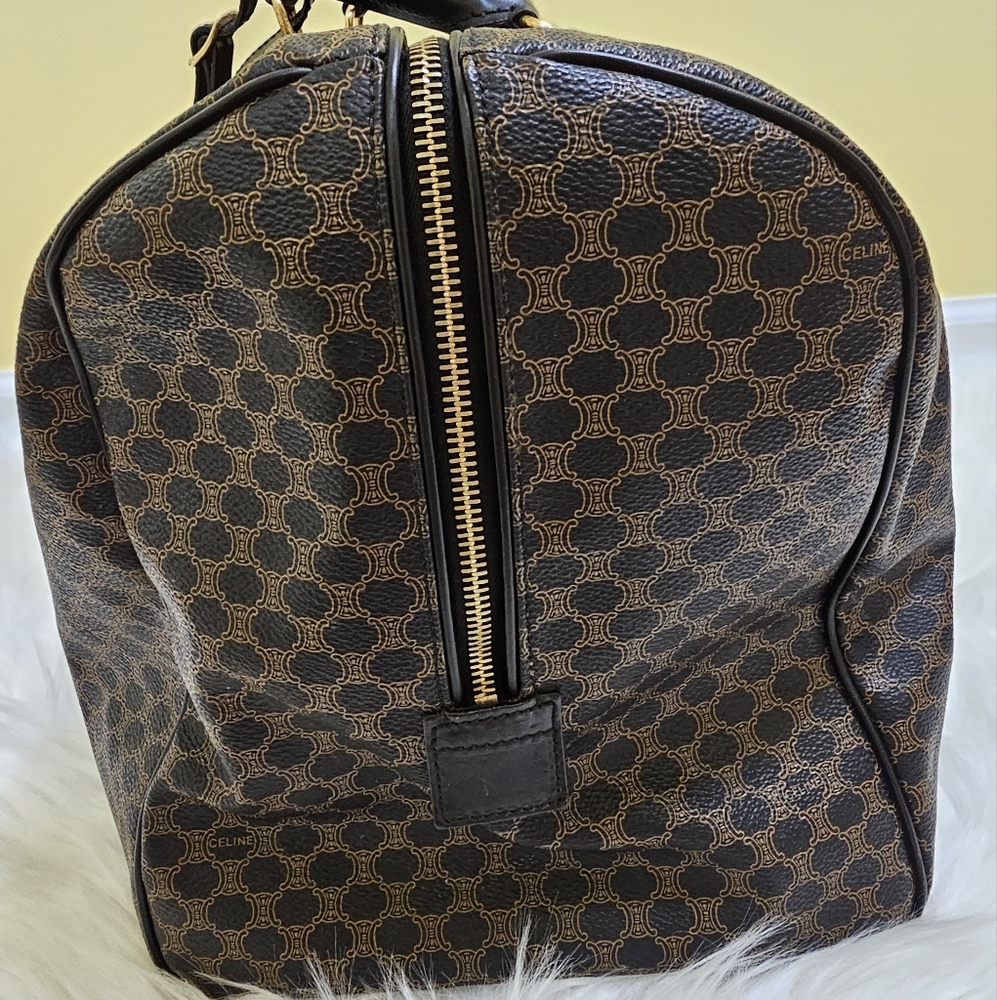 ❤🎉HOST PICK🎉❤️Rare Celine black&brown macadam triumph pvc boston travel MC98/1 - Picture 4 of 17